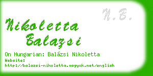 nikoletta balazsi business card